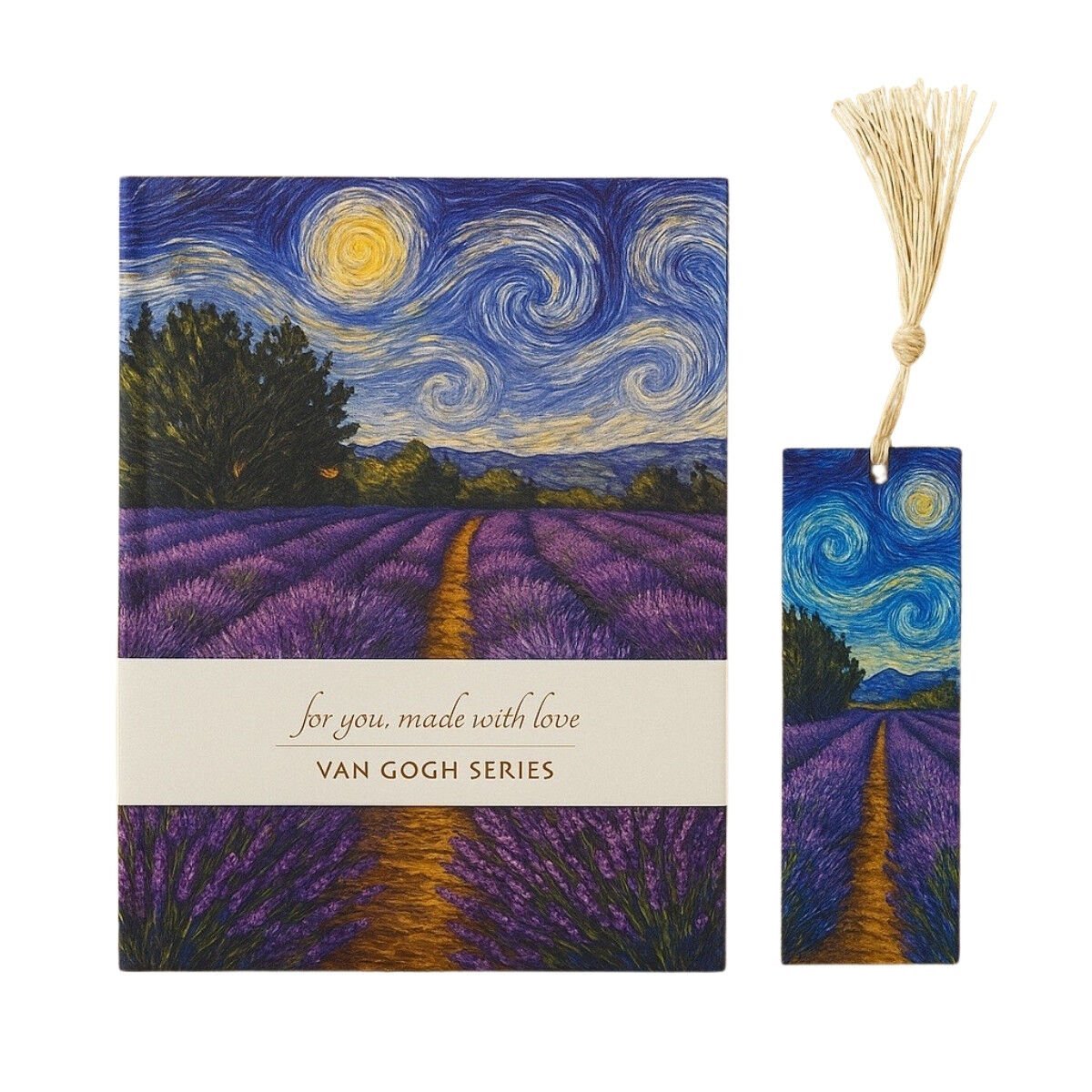 Yıldız Van Gogh Sert Kapak Ayraçlı Defter 14x20cm 96yp Çizgisiz Lavanta Tarlası