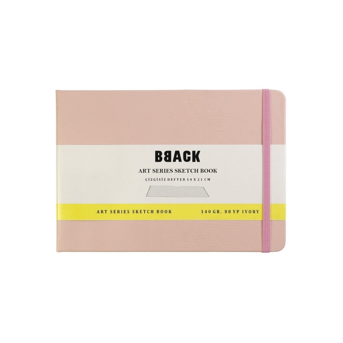 BBack Eskiz Bloğu Sert Kapak 140gr 14x21cm Pudra 80yp