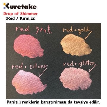 Zig Kuretake Drop of Shimmer Mürekkebi 20gr Red