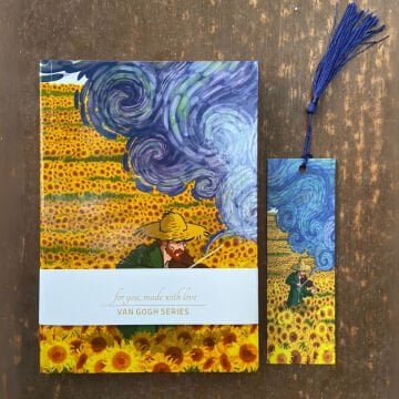 Yıldız Van Gogh Sert Kapak Ayraçlı Defter 14x20cm 96yp Çizgisiz Ayçiçek Tarlası