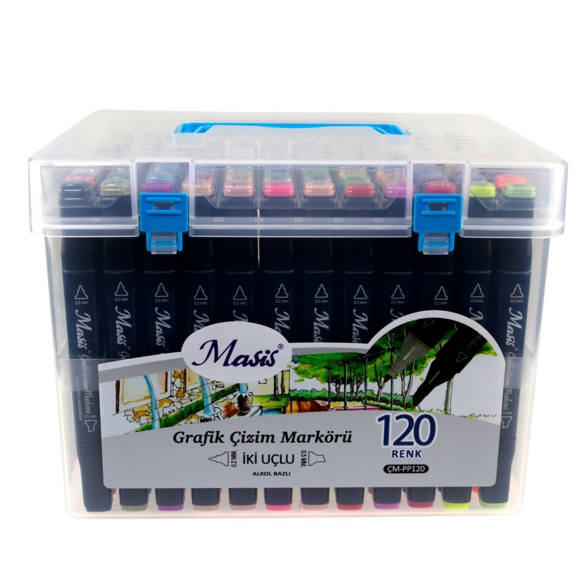 Masis Twin Çift Uçlu Marker Kalemi Seti 120li