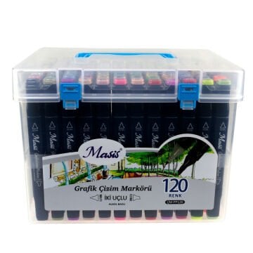 Masis Twin Çift Uçlu Marker Kalemi Seti 120li