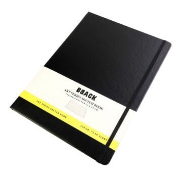 BBack Eskiz Bloğu Sert Kapak 110gr 21x29cm Siyah 72yp