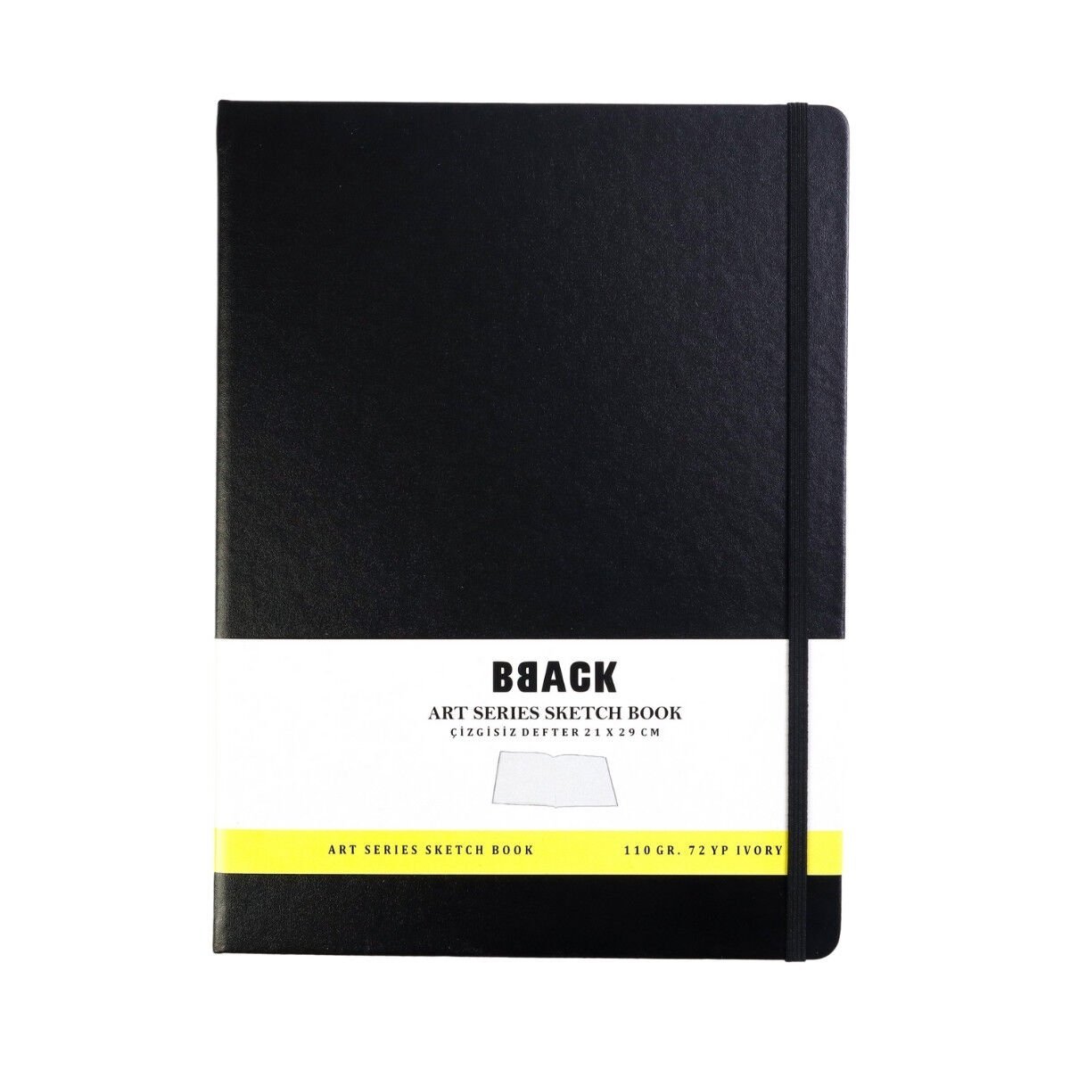 BBack Eskiz Bloğu Sert Kapak 110gr 21x29cm Siyah 72yp