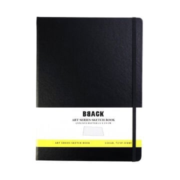 BBack Eskiz Bloğu Sert Kapak 110gr 21x29cm Siyah 72yp