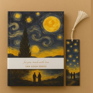 Yıldız Van Gogh Sert Kapak Ayraçlı Defter 14x20cm 96yp Çizgisiz Yıldızlı Geceler