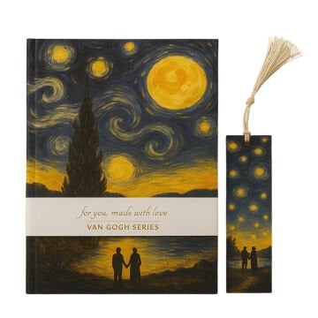 Yıldız Van Gogh Sert Kapak Ayraçlı Defter 14x20cm 96yp Çizgisiz Yıldızlı Geceler