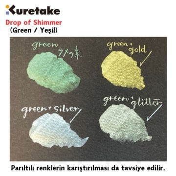 Zig Kuretake Drop of Shimmer Mürekkebi 20gr Green