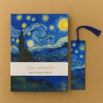 Yıldız Van Gogh Sert Kapak Ayraçlı Defter 14x20cm 96yp Çizgisiz Yıldızlı Geceler 2