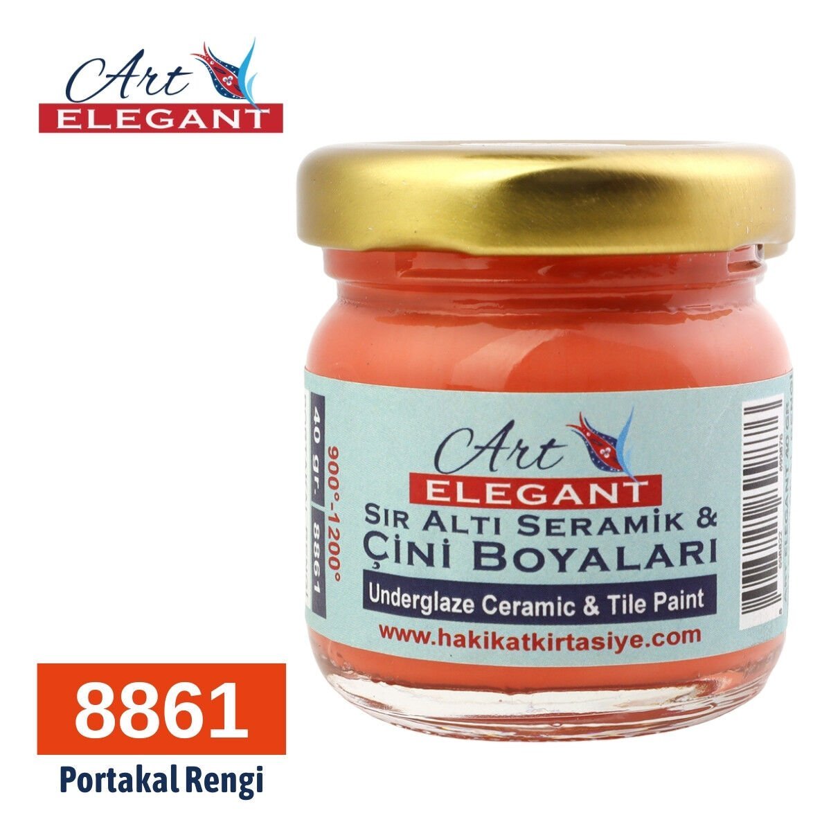 Art Elegant Seramik Ve Çini Boya 40gr 8861 Portakal Rengi
