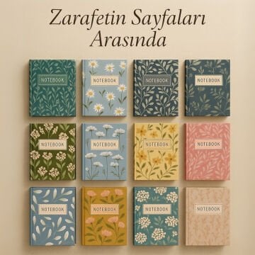 Yıldız Floral Seri İkili Defter Sert Kapak 14x20cm No: 02