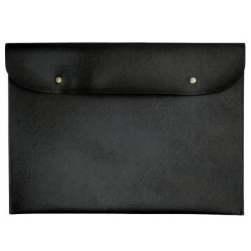 Art Elegant Suni Deri Zarf Dosya 35x50cm Siyah