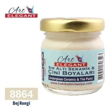 Art Elegant Seramik Ve Çini Boya 40gr 8864 Bej Rengi