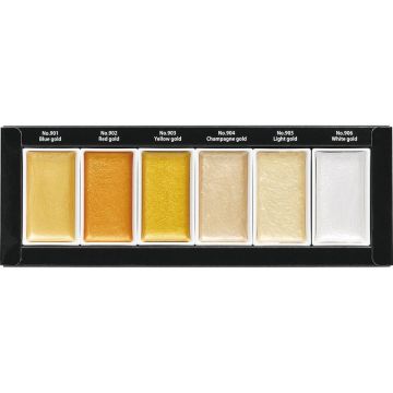 Zig Kuretake Gansai Tambi Starry Colors Yaldız Sulu Boya 6 Renk