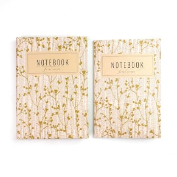 Yıldız Floral Seri İkili Defter Sert Kapak 14x20cm No: 04