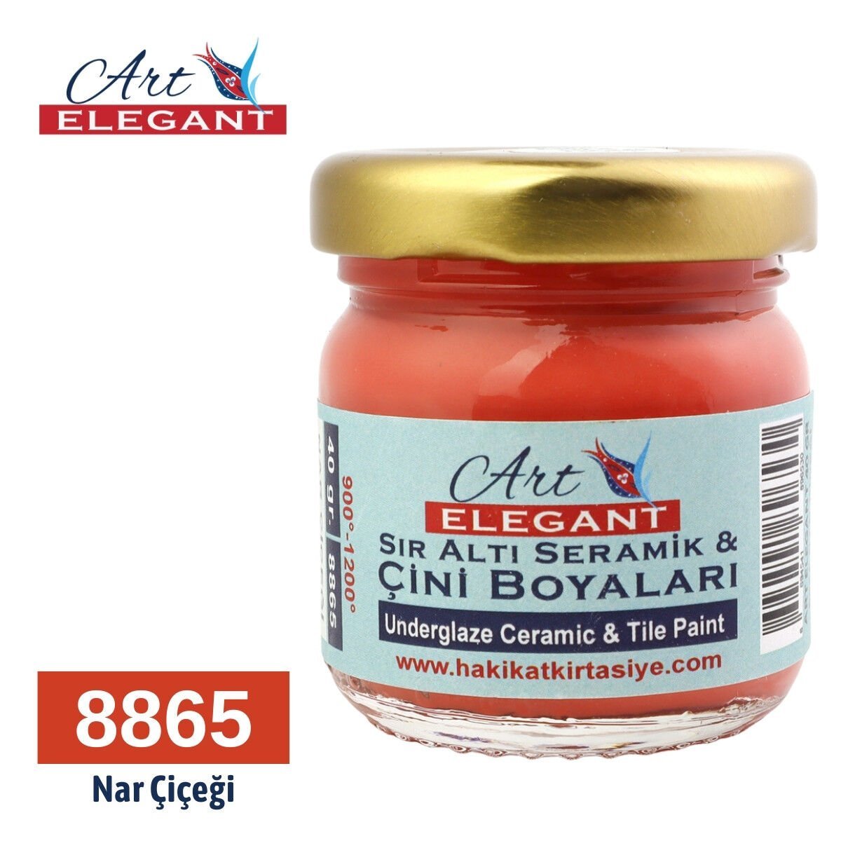 Art Elegant Seramik Ve Çini Boya 40gr 8865 Nar Çiçeği
