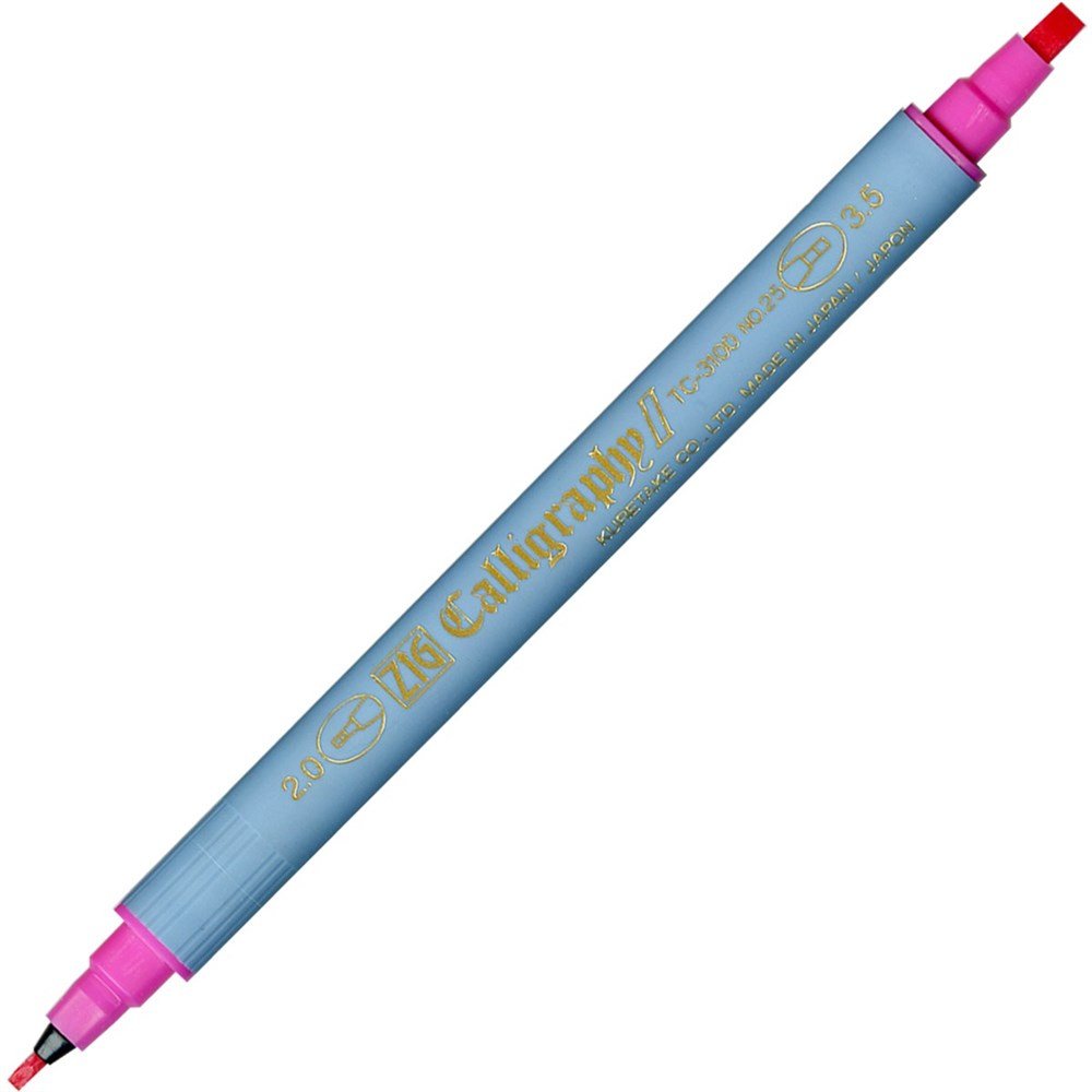 Zig Kaligrafi Kalemi Çift Uçlu 2mm + 3.5mm Tc-3100 025 Pembe