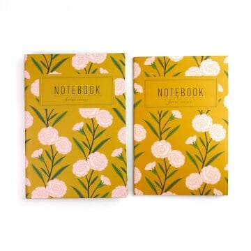 Yıldız Floral Seri İkili Defter Sert Kapak 14x20cm No: 09