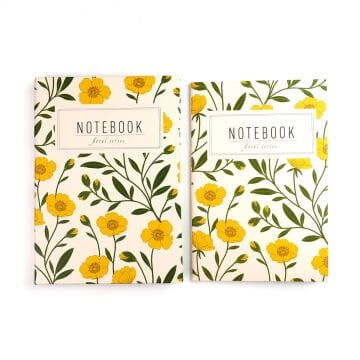 Yıldız Floral Seri İkili Defter Sert Kapak 14x20cm No: 10