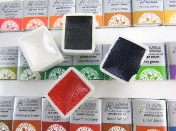 Afra Artists Water Colours Sulu Boya Yarım Tablet Seti 48li