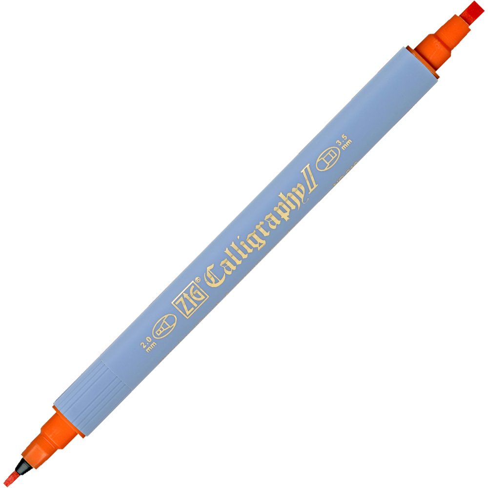 Zig Kaligrafi Kalemi Çift Uçlu 2mm + 3.5mm Tc-3100 070 Orange