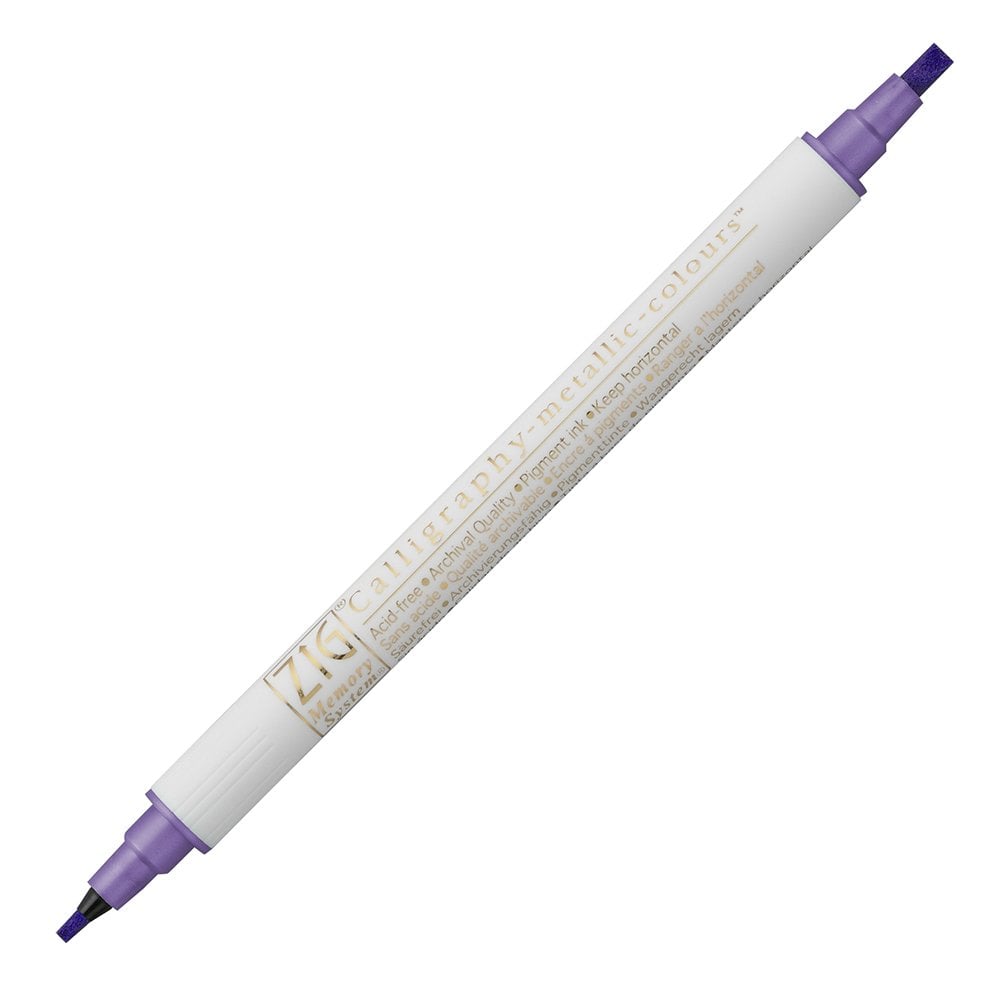 Zig Kaligrafi Kalemi MS-8400 Çift Taraflı Düz Kesik 2.0-3.5mm 124 Metalik Mor (Violet)