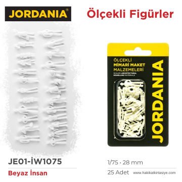 Jordania Maket Beyaz İnsan Figürü 1/75 28mm 25li