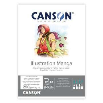 Canson İllustration Manga Çizim Blok A3 250gr 12yp
