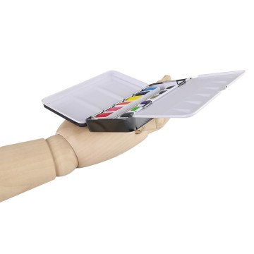 Art Elegant Taş Sulu Boya 12li Metal Kutu A5 Defter Hediyeli