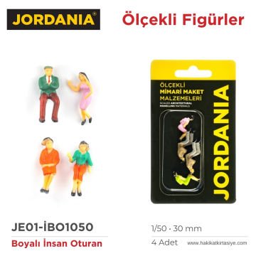 Jordania Maket Boyalı İnsan Figürü Oturan 1/50 30mm 4lüi