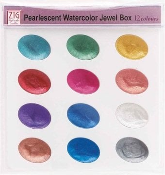 Zig Pearlescent Jewel Box 12 Renk Sulu Boya
