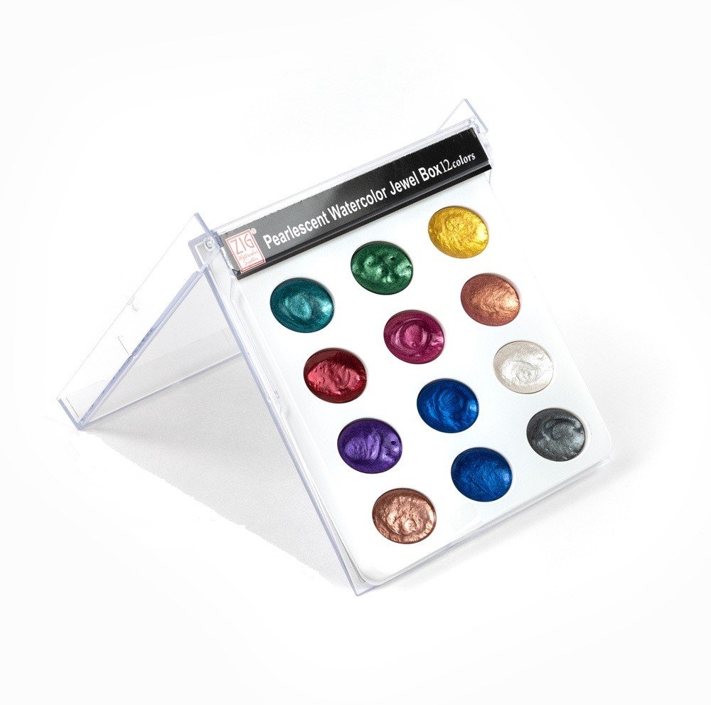 Zig Pearlescent Jewel Box 12 Renk Sulu Boya