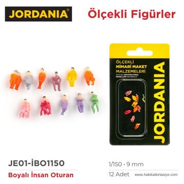 Jordania Maket Boyalı İnsan Figürü Oturan 1/150 9mm 12li