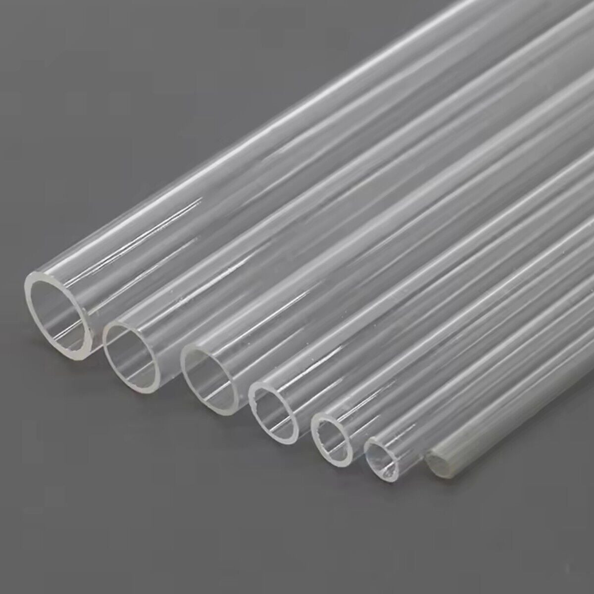 Art Elegant Plastik Yuvarlak Boru İçi Boş 100cm 8mm Şeffaf
