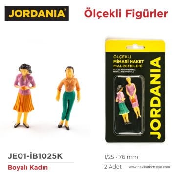 Jordania Maket Boyalı İnsan Figürü Kadın 1/25 76mm 2li