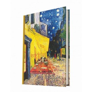 Deffter Sert Kapaklı 14x20cm 96 Sayfa Çizgili Art Of Word - Van Gogh Coffee Terrace