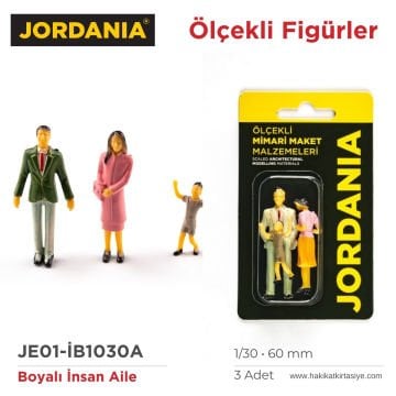 Jordania Maket Boyalı İnsan Figürü Aile 1/30 60mm 3lü