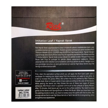 Rich İmitation Leaf Yaprak Varak 16x16cm 25li Altın