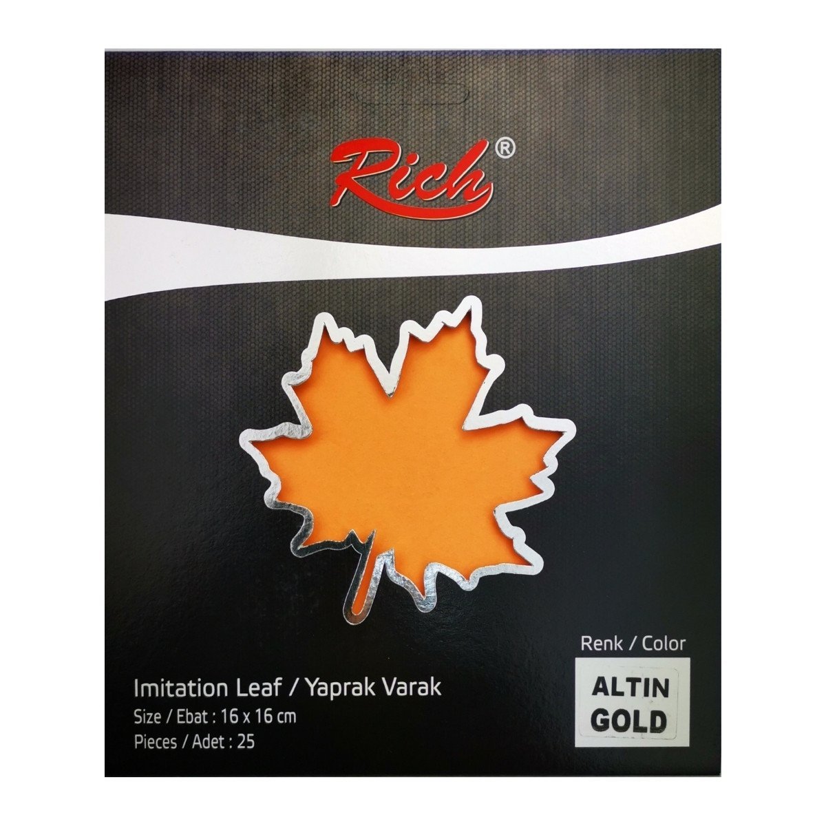 Rich İmitation Leaf Yaprak Varak 16x16cm 25li Altın