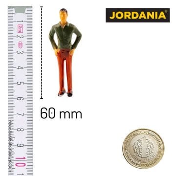Jordania Maket Boyalı İnsan Figürü Erkek 1/30 60mm 2li