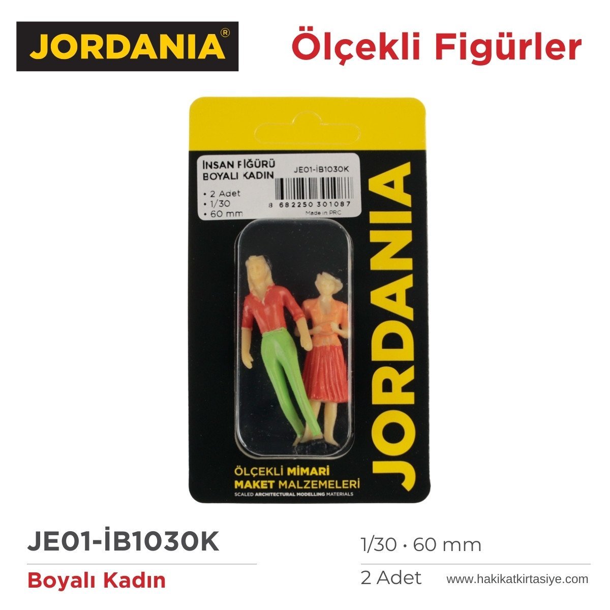 Jordania Maket Boyalı İnsan Figürü Kadın 1/30 60mm 3lü