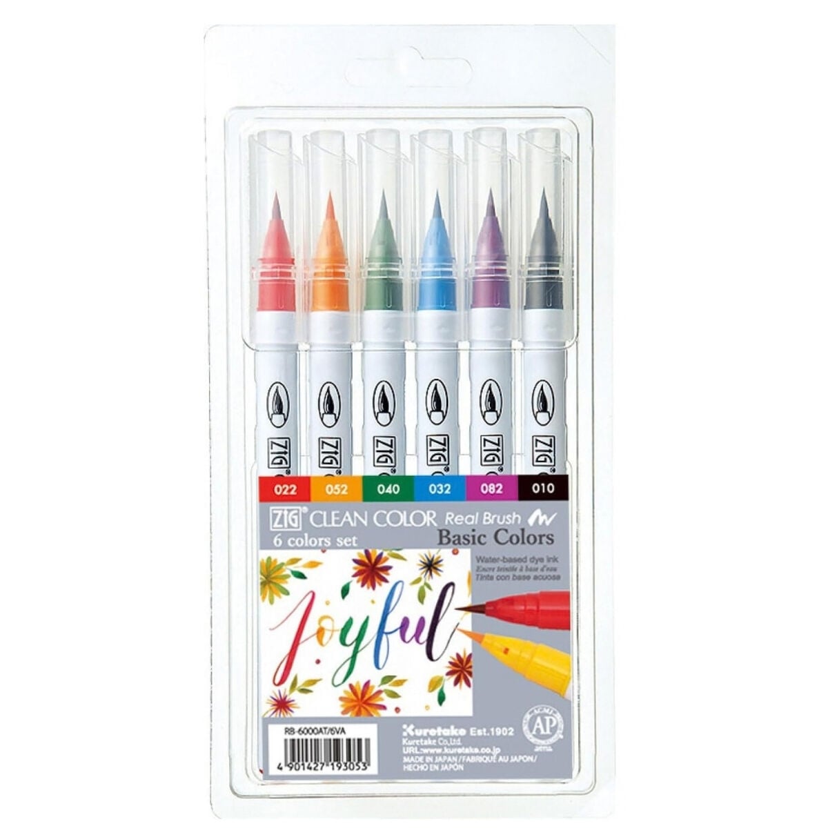 Zig Clean Color Real Brush Marker Set 6lı Basic Colors