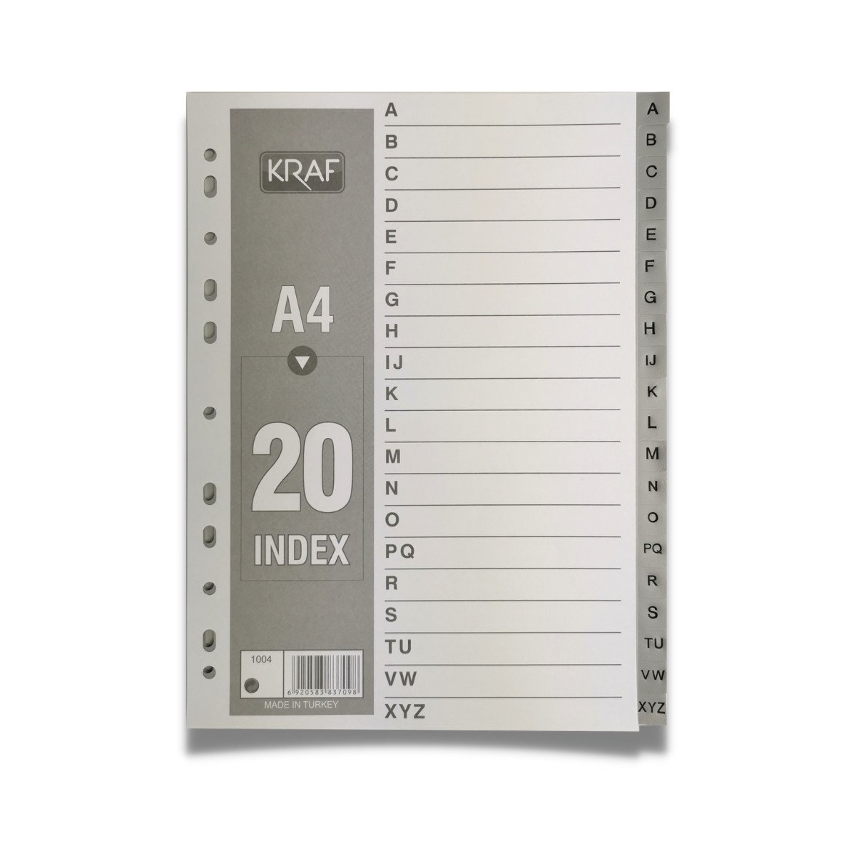 くりページ Kraf Separatör Harf A-Z 20li İndex 1004 - 53,00 TL | Hakikat Kırtasiye