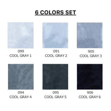 Zig Clean Color Real Brush Marker Set 6lı Cool Grey