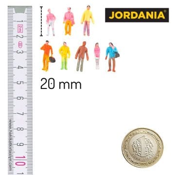 Jordania Maket Boyalı İnsan Figürü 1/100 20mm 12li