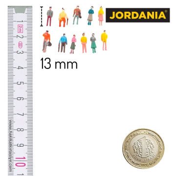 Jordania Maket Boyalı İnsan Figürü 1/150 13mm 12li