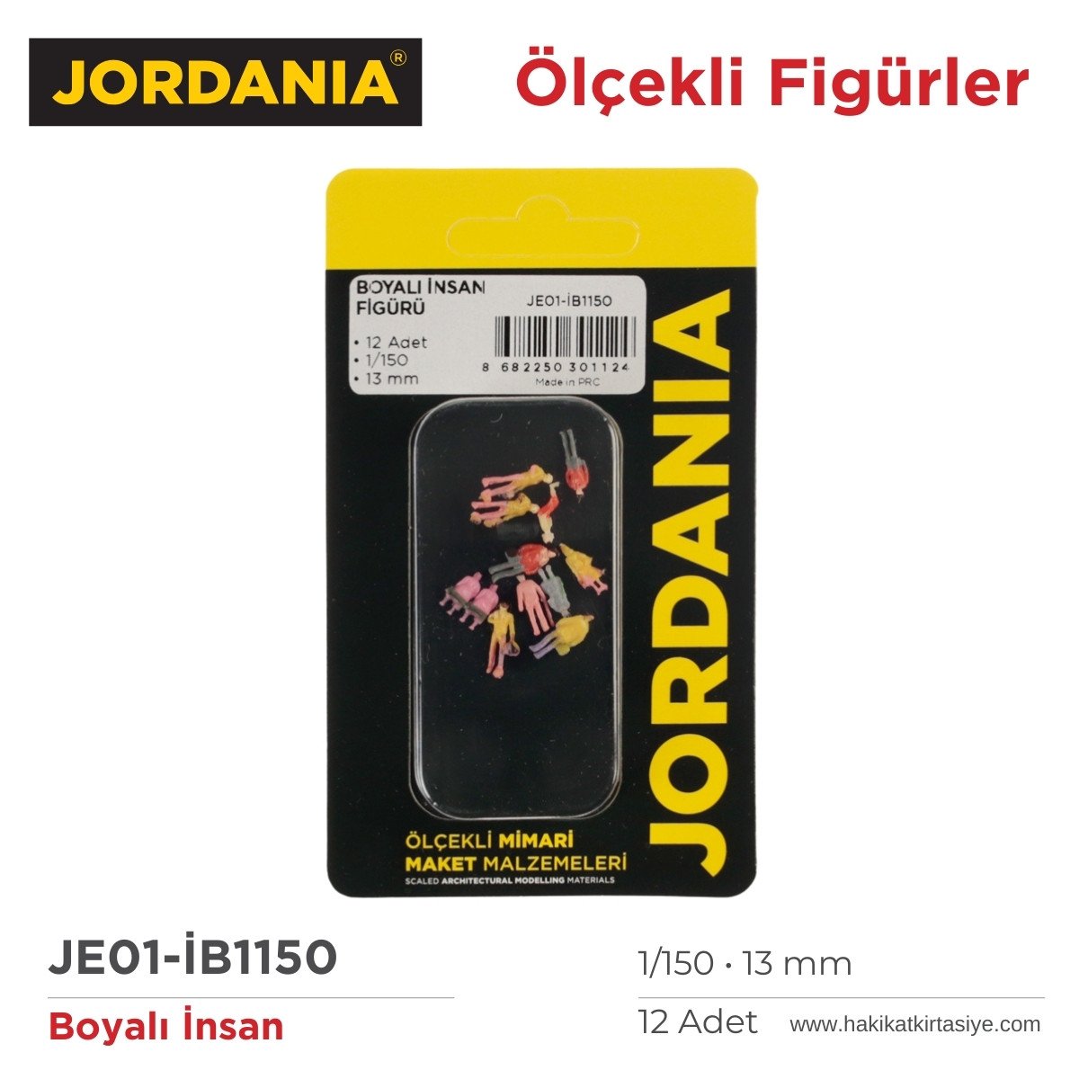 Jordania Maket Boyalı İnsan Figürü 1/150 13mm 12li