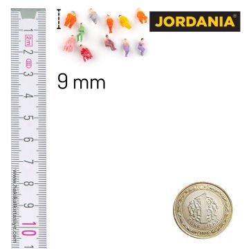 Jordania Maket Boyalı İnsan Figürü 1/200 9mm 12li