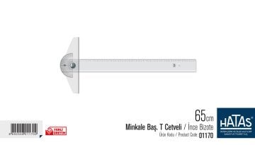 Hatas Oynar Başlıklı T Cetveli İnce Bizote 65cm