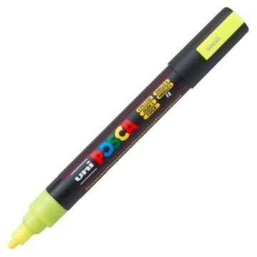 Uni Posca Su Bazlı Marker PC-5M 1.8-2.5mm F2 Fluorescent Yellow